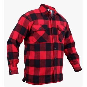 Rothco Sherpa Lined Flannel Jacket Men’s XL Red Black Buffalo Plaid Shirt